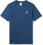 adidas Originals - Logo-Embroidered Cotton-Jersey T-Shirt - Blue