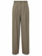 The Row - Rufus Wide-Leg Pleated Woven Trousers - Brown