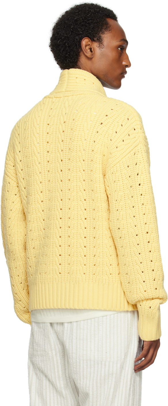 King & Tuckfield Yellow Shawl Collar Cardigan