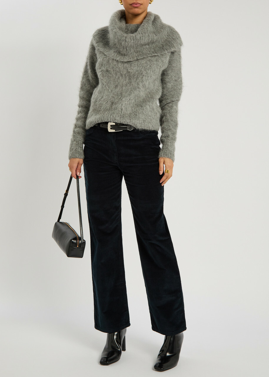 Toteme Funnel-neck Brushed Alpaca-blend Jumper Grey