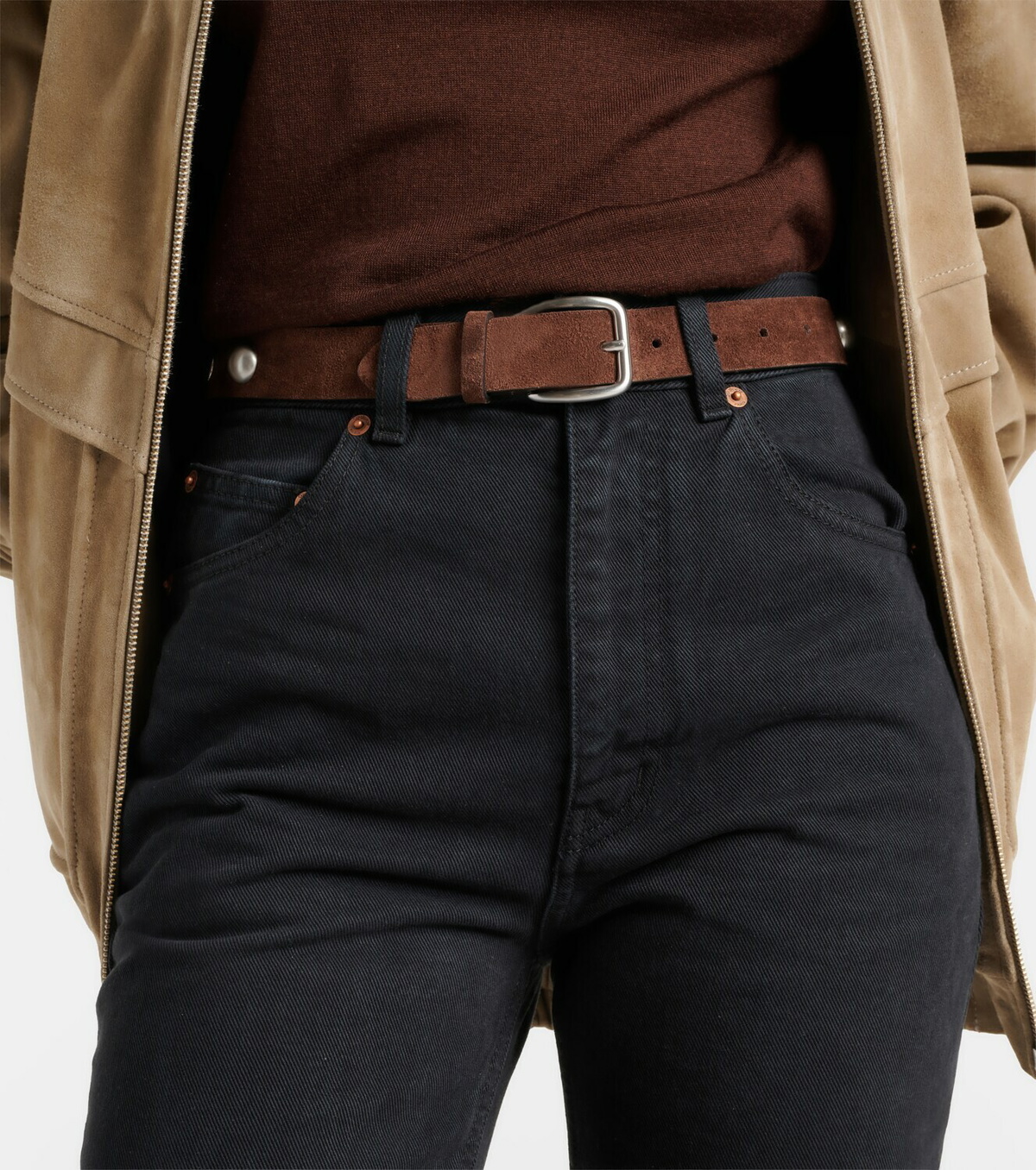 Nour Hammour Studded suede belt