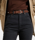 Nour Hammour Studded suede belt