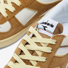 Diadora Men's Magic Basket Low Suede Leather Sneakers in White/Brown Dijon