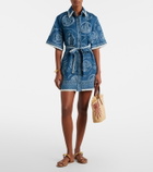 Alémais Lucky belted printed linen shirt dress