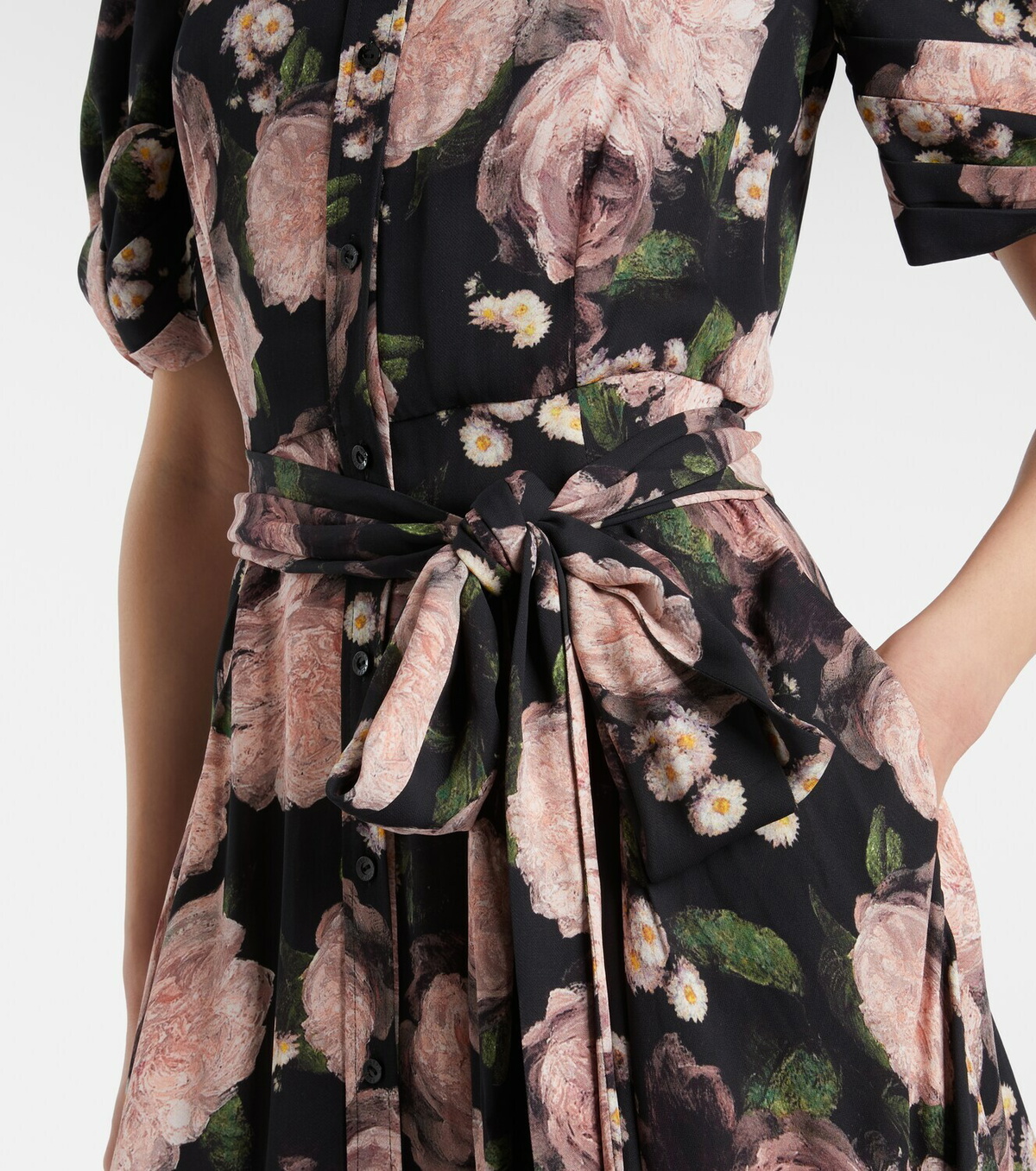 Erdem Floral belted shirt dress