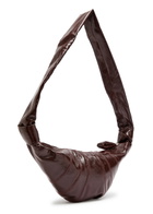 Lemaire Croissant Small Glossed Leather Shoulder bag - Chocolate - One Size