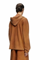 Diesel Treated V-neck hoodie with crystals - Sweaters - Unisex - Brown