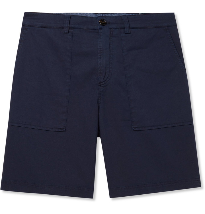 Photo: Brunello Cucinelli - Cotton-Blend Twill Shorts - Blue