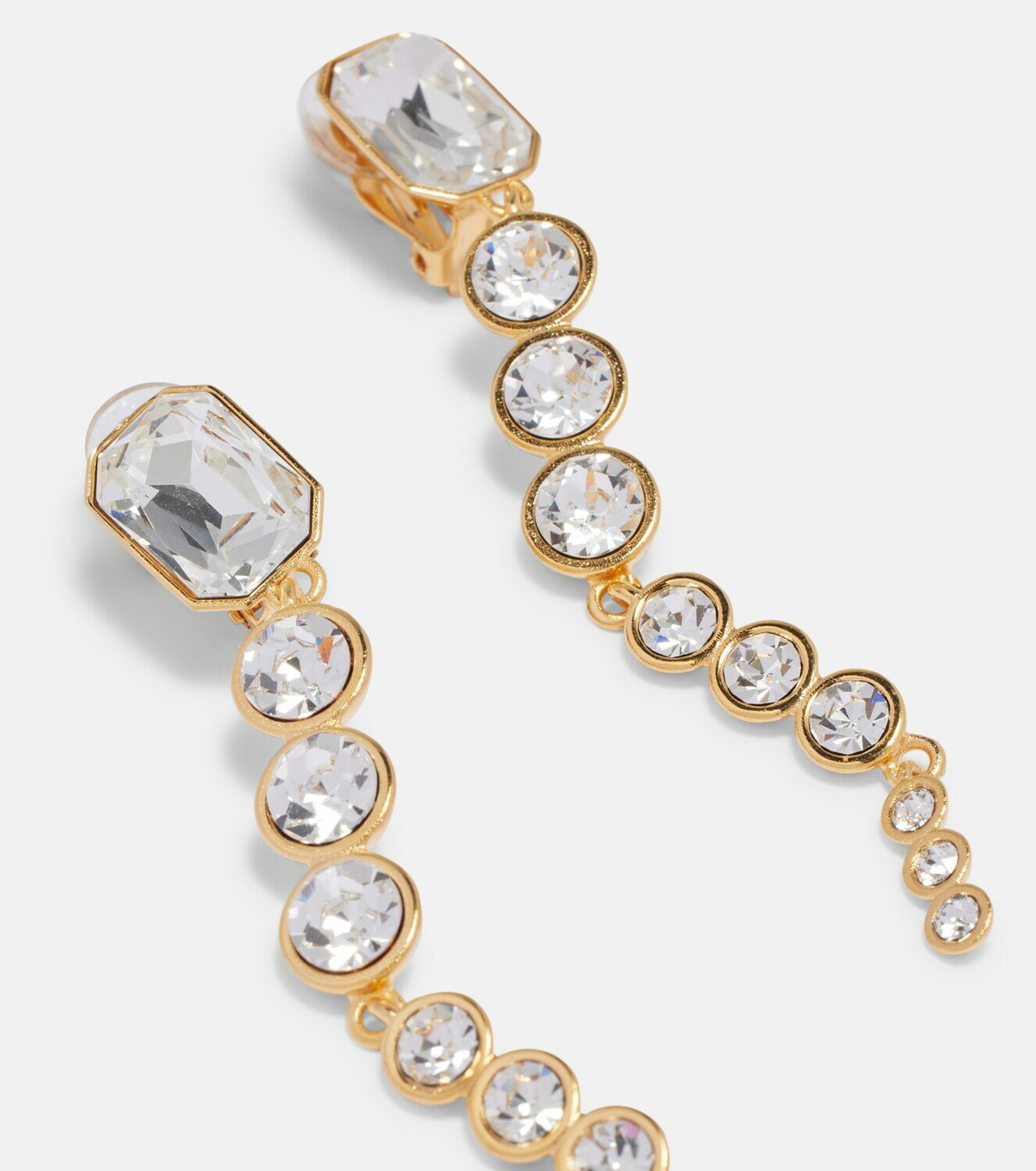 Oscar de la Renta Crystal-embellished clip-on earrings