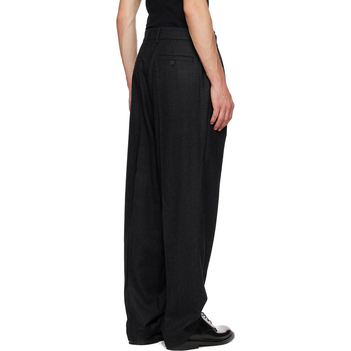 LE17SEPTEMBRE Gray Two-Tuck Wool Trousers