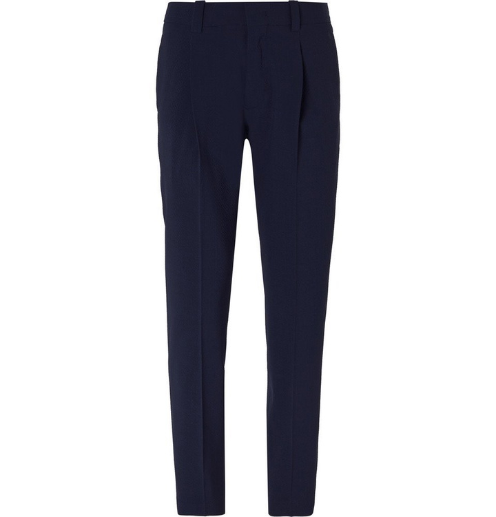 Photo: NN07 - Seersucker Trousers - Navy