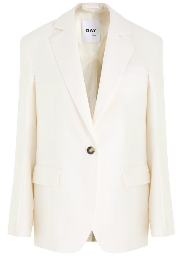 Photo: Day Birger ET Mikkelsen Marcy Split-back Cotton-blend Blazer Ivory