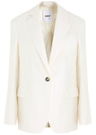 Day Birger ET Mikkelsen Marcy Split-back Cotton-blend Blazer Ivory