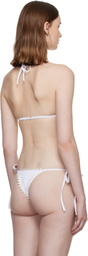 JACQUEMUS White 'The Picot' Bikini Top