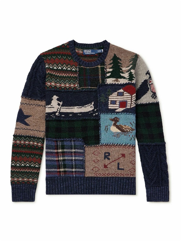 Photo: Polo Ralph Lauren - Patchwork Wool and Cashmere-Blend Sweater - Multi
