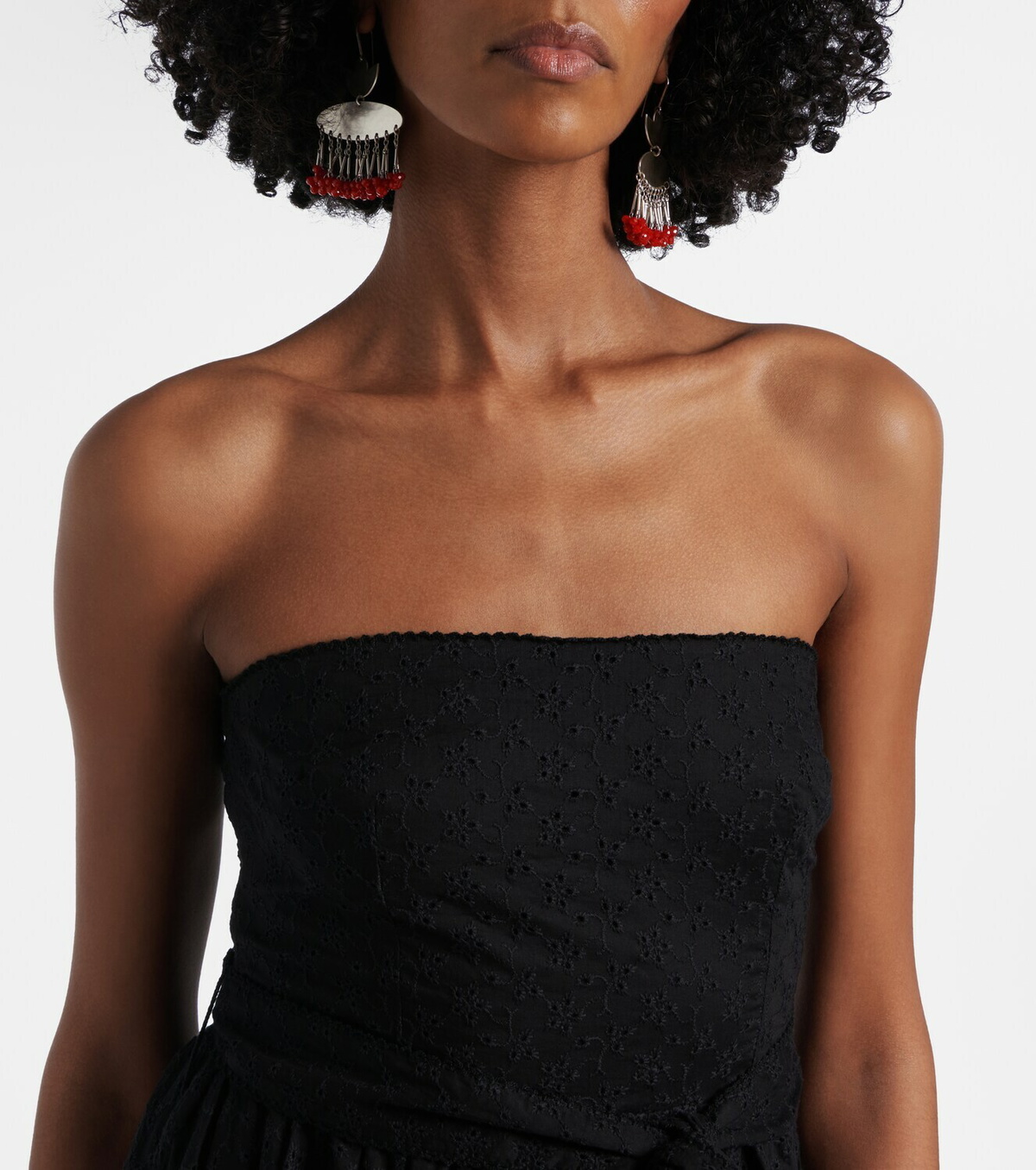 Poupette St Barth Thelma strapless cotton maxi dress