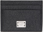 Dolce & Gabbana Black Calfskin Branded Plate Card Holder