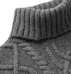 Inis Meáin - Celebration Cable-Knit Merino Wool Rollneck Sweater - Gray