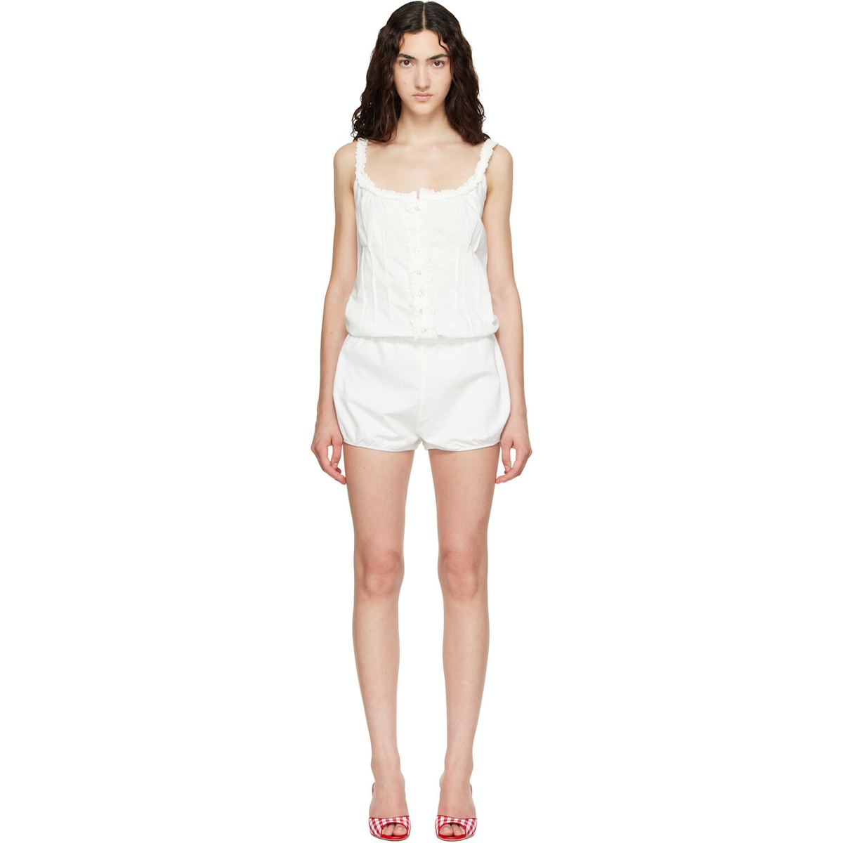 Fruity Booty White Broderie Jumpsuit