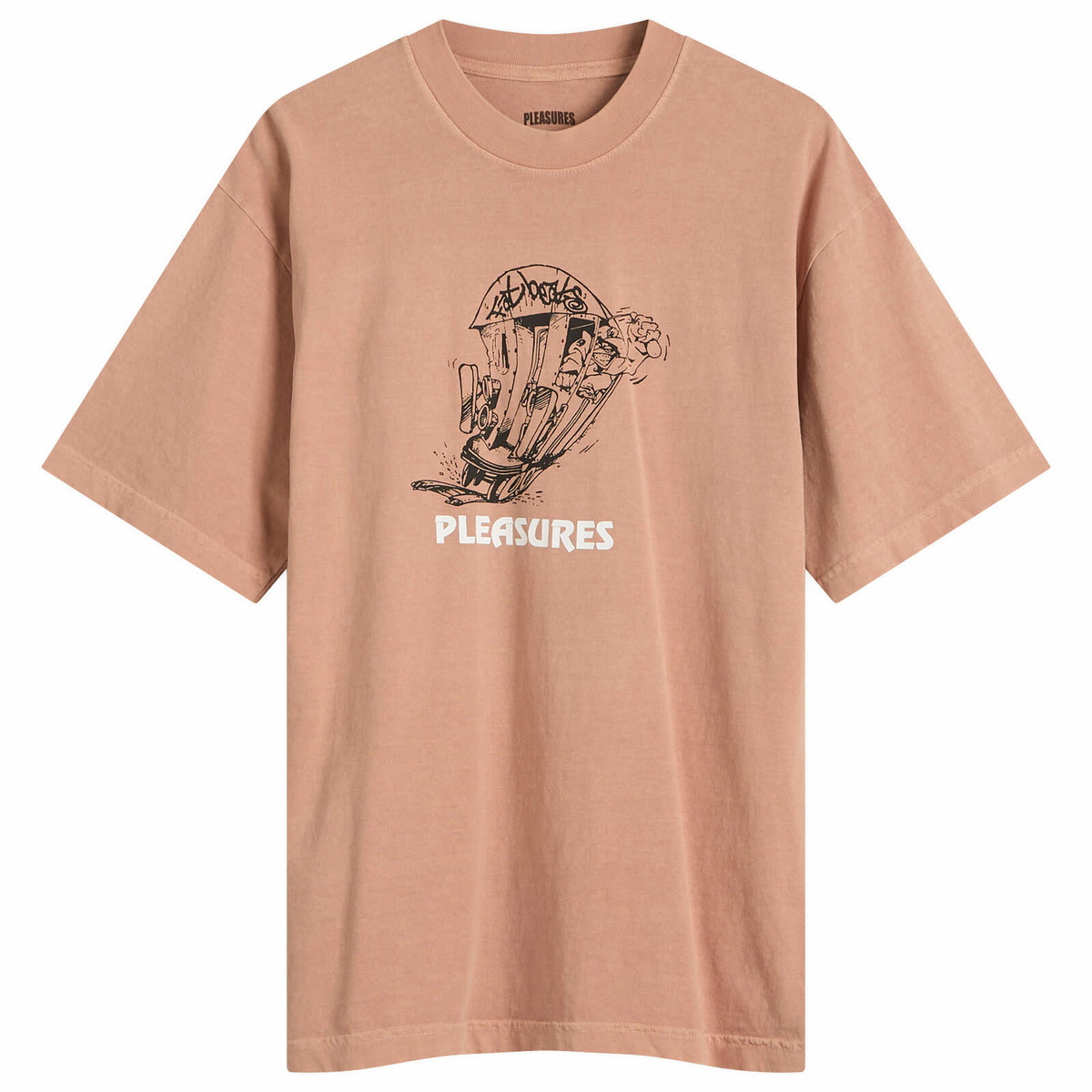 Pleasures Men's x Fat Beats 9th Street T-Shirt in Rose Quartz