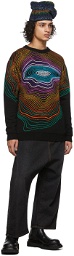 AGR Black & Multicolor Swirl Crewneck Sweater