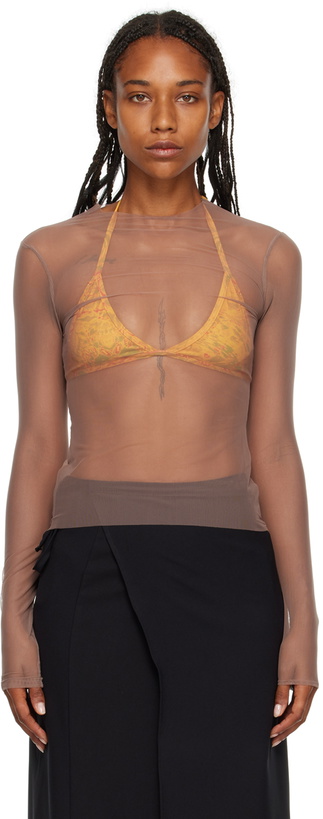 Photo: BINYA SSENSE Exclusive Taupe Long Sleeve T-Shirt