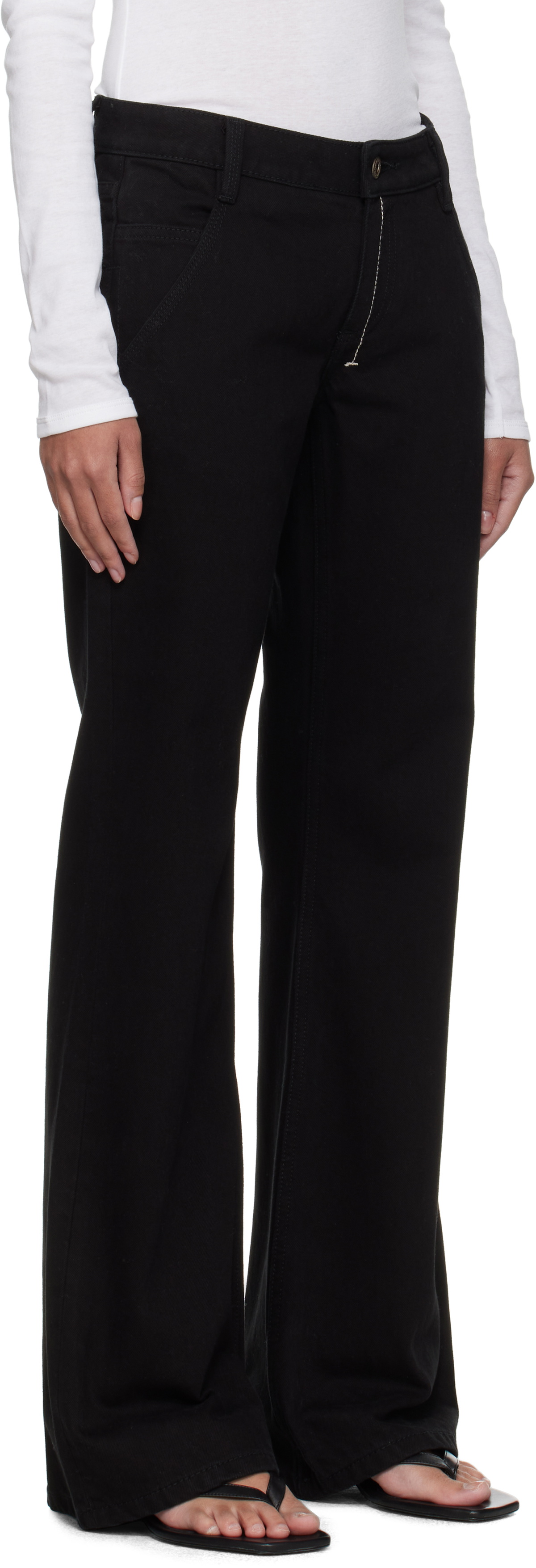 Fax Copy Express Black '000' Slim Flared Jeans