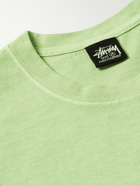 Stussy - Logo-Print Garment-Dyed Cotton-Jersey T-Shirt - Green