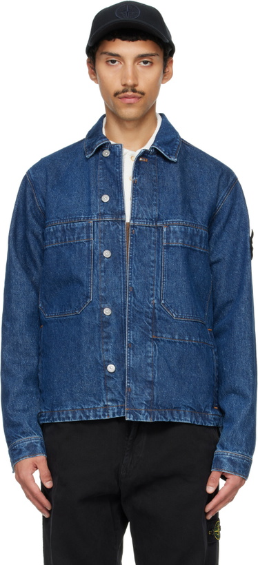 Photo: Stone Island Blue 4100006 Grainy Wash Denim Jacket