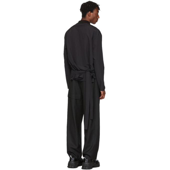 D.Gnak by Kang.D Black Back Tie Long Sleeve T-Shirt