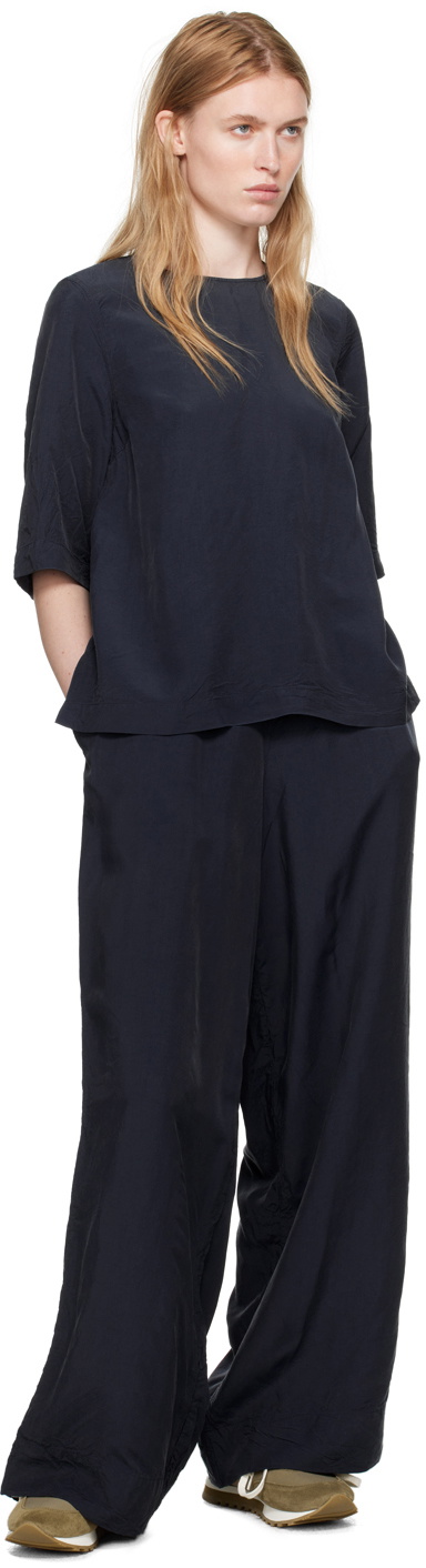 CASEY CASEY Navy Simple T-Shirt