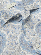 Etro - Cutaway-Collar Paisley-Print Cotton-Poplin Shirt - Blue