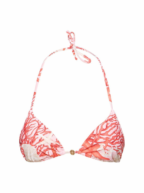 Photo: VERSACE Printed Coral Lycra Triangle Bikini Top