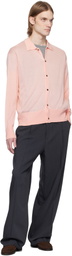 YOKE Pink Silk Cashmere Sheer Cardigan