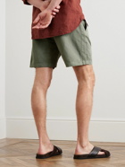 Mr P. - Straight-Leg Cotton and Linen-Blend Drawstring Shorts - Green
