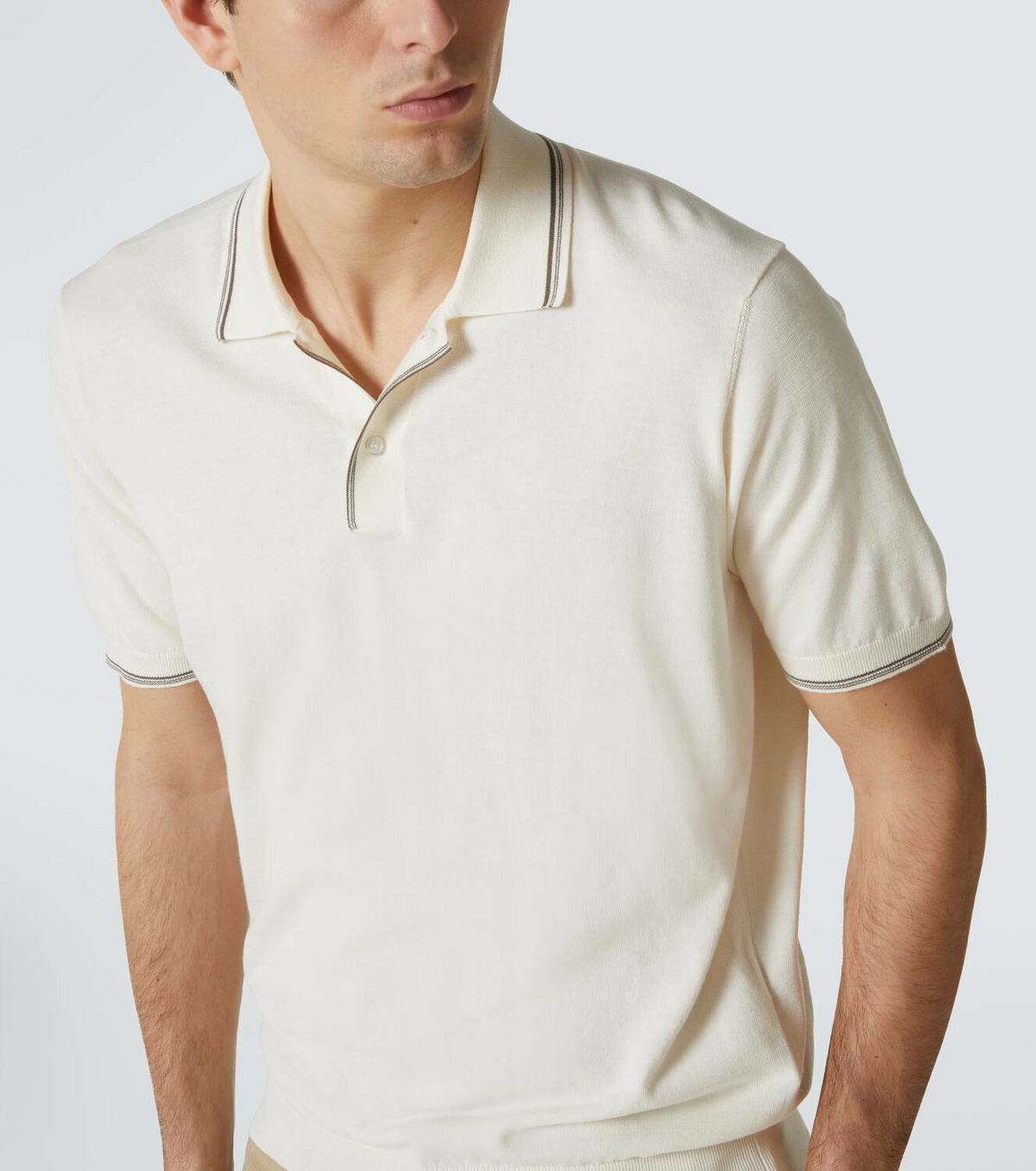 Tod's Ribbed-knit cotton polo shirt