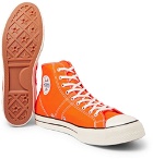 Converse - Lucky Star Faded Glory Rubber-Trimmed Canvas High-Top Sneakers - Orange