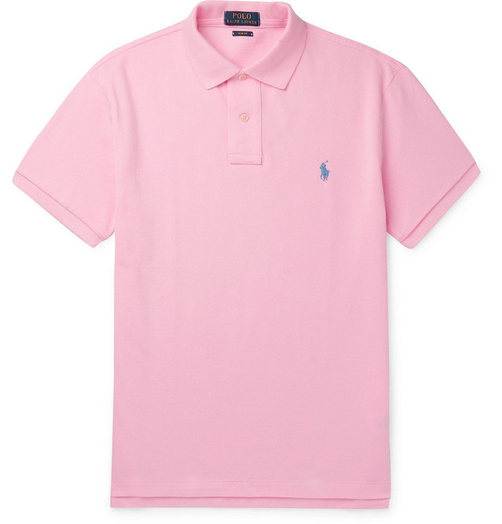 Photo: Polo Ralph Lauren - Slim-Fit Cotton-Piqué Polo Shirt - Men - Baby pink