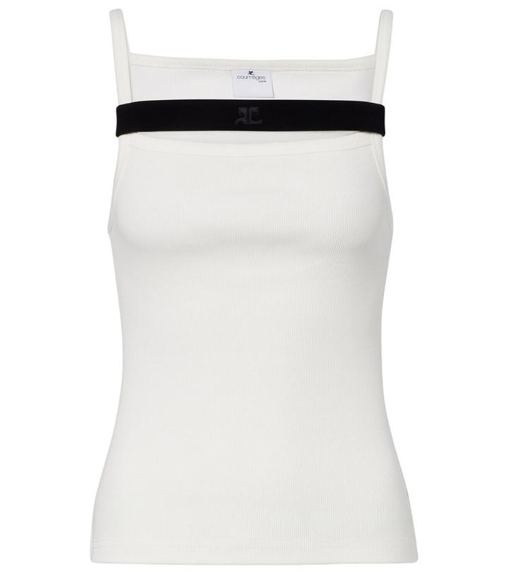 Photo: Courrèges Ribbed-knit cotton tank top