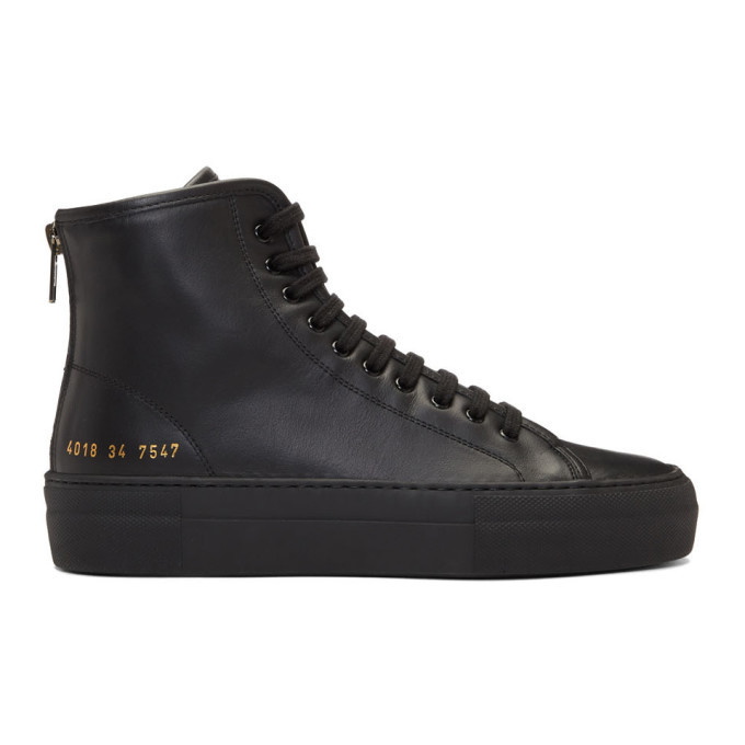 Photo: Woman by Common Projects Black Tournament High Super Sneakers