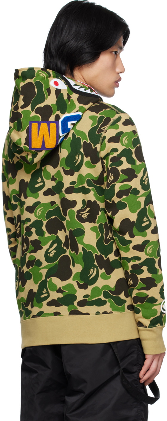 Green bape shark cheap hoodie