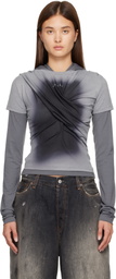 Andersson Bell Gray Gathered Jersey Hoodie & T-shirt Set