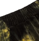 Palm Angels - Tapered Striped Tie-Dyed Cotton-Blend Velour Track Pants - Black