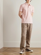 Sunspel - Riviera Slim-Fit Cotton-Mesh Polo Shirt - Pink