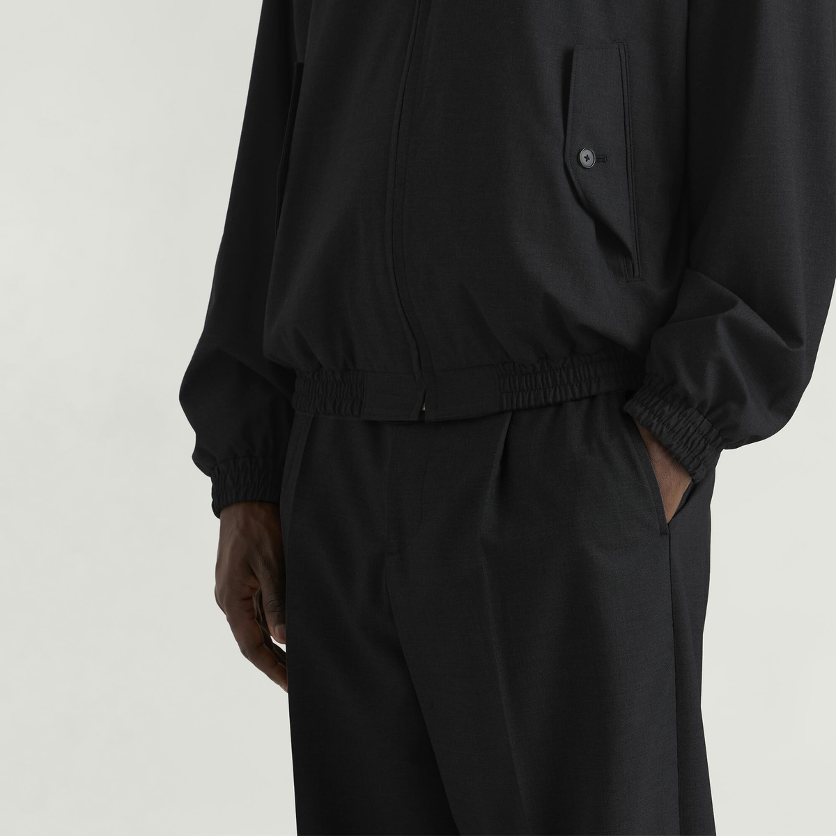 mfpen Men's Dry Wool Patch Trousers in Dark Grey Dry Wool
