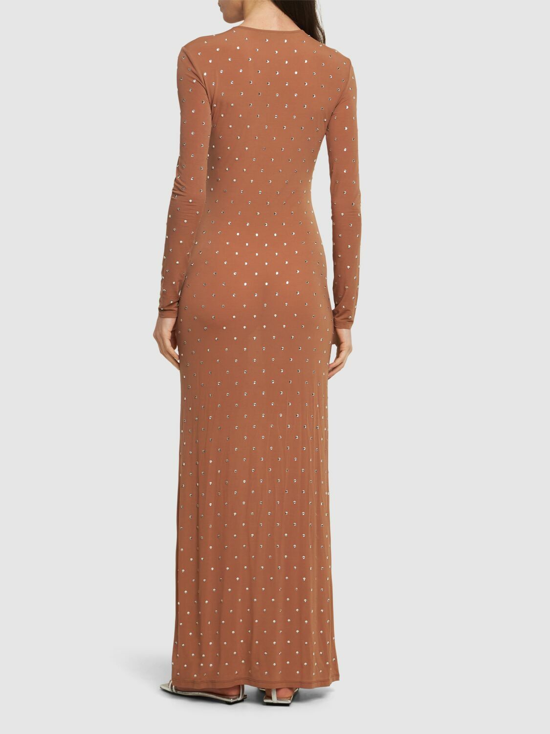 RABANNE Embellished Jersey L/s Maxi Dress Paco Rabanne