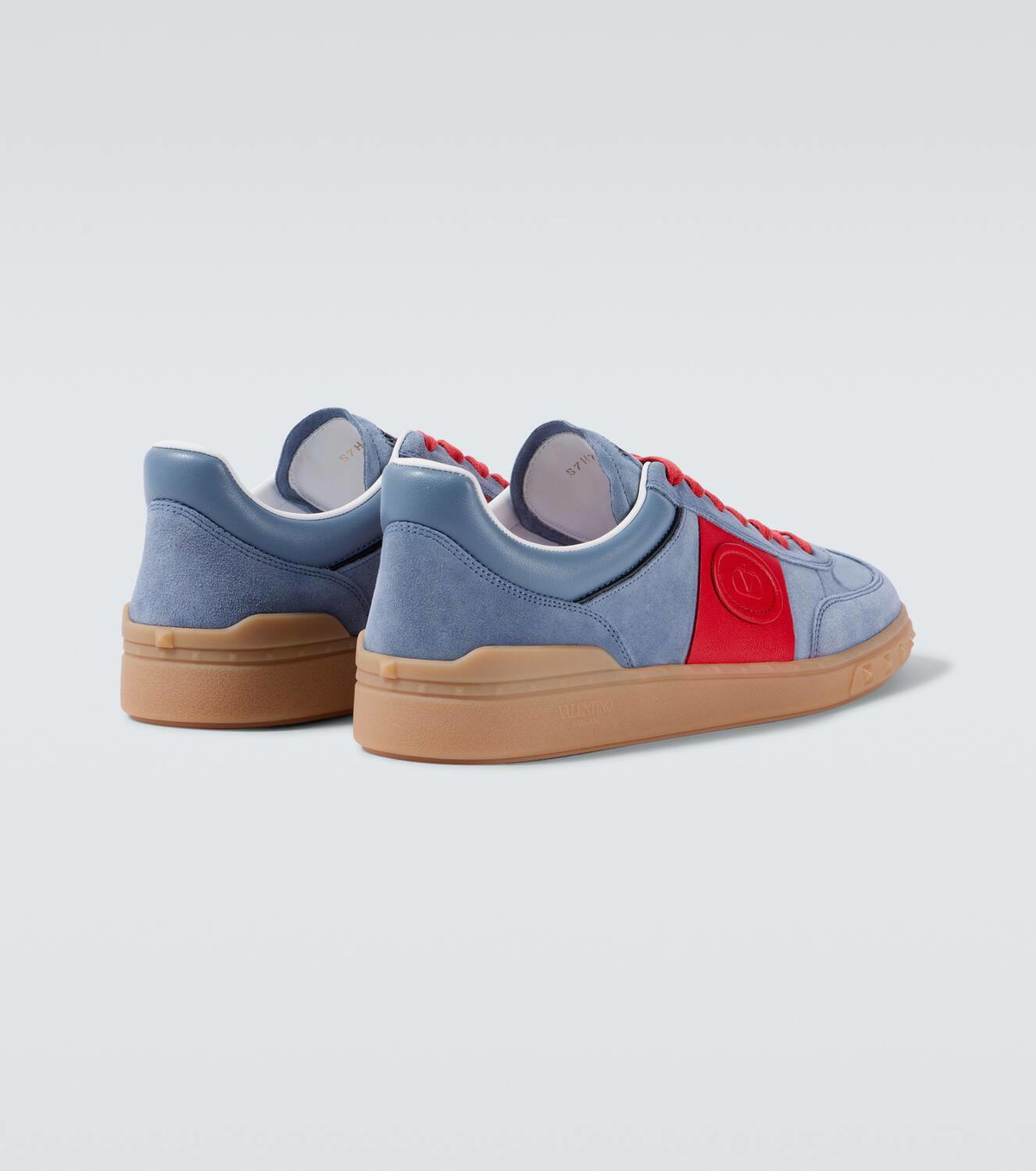 Valentino Garavani Upvillage leather-trimmed suede sneakers