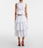 Alaïa Ruffled tiered cotton midi skirt