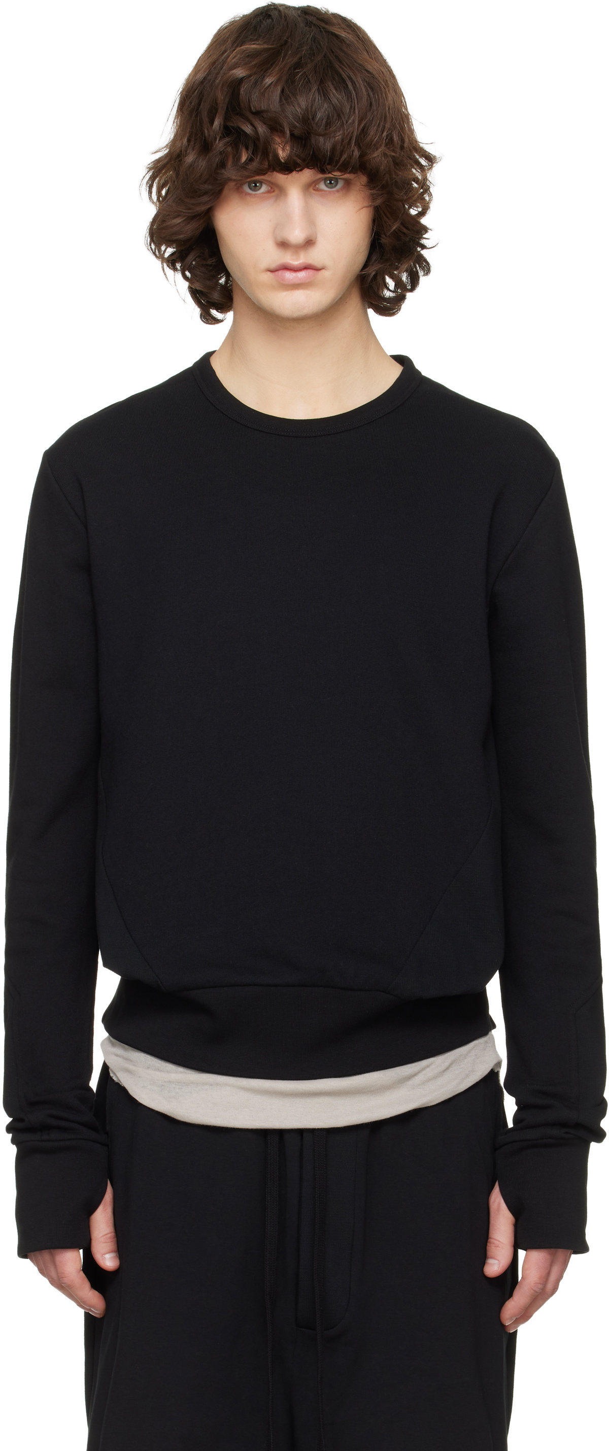 Haider Ackermann Black Silk Sweatshirt Haider Ackermann