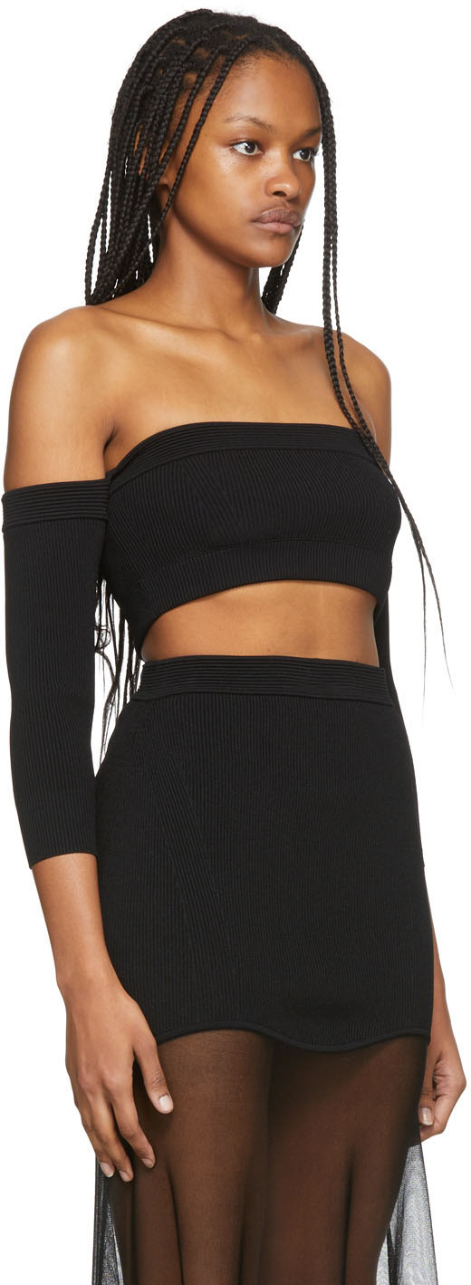 Off shoulder best sale black knit